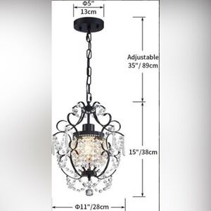 LampsMore Crystal Chandelier with 1 Light